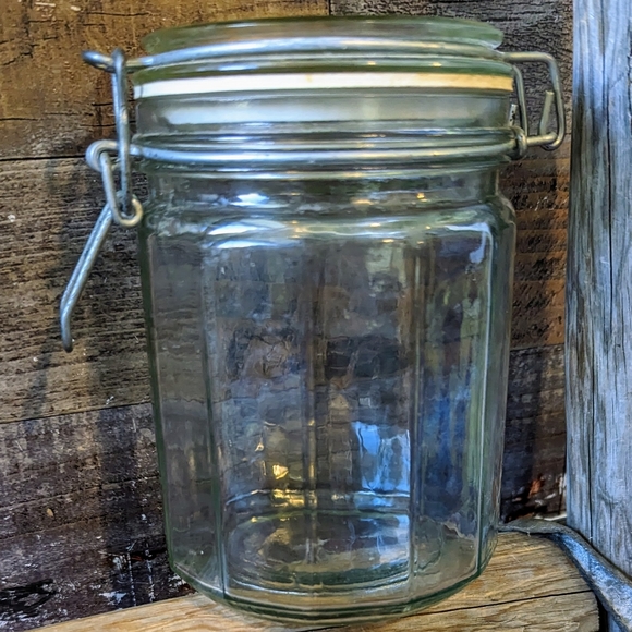 Vintage Glass Jar With Lid And Wire Clamp - Picture 6 of 13